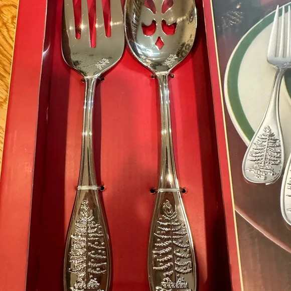 Spode Christmas tree flatware, never used, unopened, 45 piece set, Rare - Picture 3 of 5